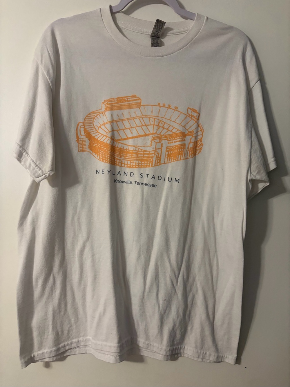 Gildan White T-Shirt with Orange Neyland Stadium Graphic
